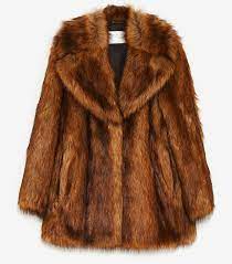 Brown Faux Fur Coat Zara Faux Fur Coat