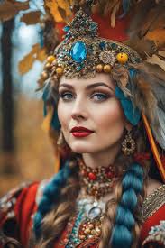 makeup and costumes and headdress