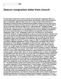 church resignation letter templates