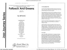 Jarvis Fatback And Greens Sheet Music Complete Collection For Jazz Band