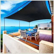 Colourtree 20 Ft X 10 Ft 190 Gsm Black Rectangle Sun Shade Sail Screen Canopy Outdoor Patio And Pergola Cover Custom Size