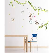 birds cages in the forest wall decals