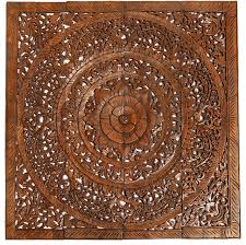 tropical fl wood carved wall panel
