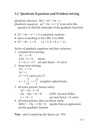 3 2 Quadratic Equations And Problem Solving