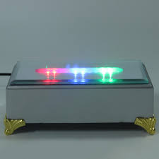 Usb 12 Led White Colorful Light Stand Light Base Crystal Glass Display Adapter