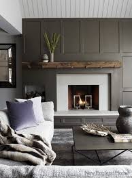Gray Purple Fireplace Design