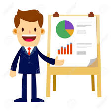 Businessman Standing In Front Of Business Chart Making Presentation