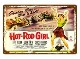 Hot Rod Girl Poster Metal Tin