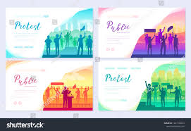 Men Women Share Protest Crowd Protester Stock Vector Royalty Free