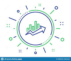 Growth Chart Line Icon Discount Sign Vector Stock Vector