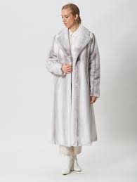 Silver Blue Cross Mink Fur Coat Made Of
