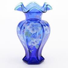 Fenton Cobalt Blue 75th Celebration Vase