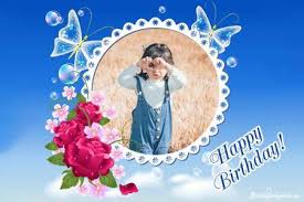 lovely birthday photo frame with your photo