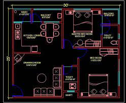 House Plan Autocad 2d Drawing Plan