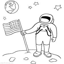 Moon and stars printable coloring pages are a fun way for kids of all ages to develop creativity, focus, motor skills and color recognition. Us Astronaut Reached The Moon Coloring Pages Xcolorings Com