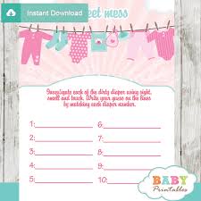 Free baby shower games for your party! Pink Tiffany Blue Clothesline Baby Shower Games D153 Baby Printables