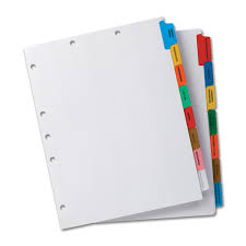 Paper Chart Dividers Standard Custom Chart Pro Systems