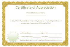 37 Best Certificate Of Appreciation Templates Images