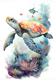 Sea Turtle Turtle Swimming Underwater
