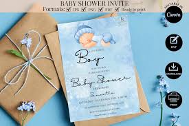 baby shower invitation template graphic