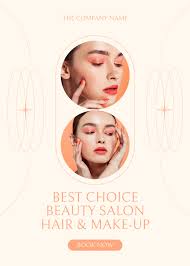 beauty salon ad with woman with red