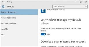 manage default printers on windows 10