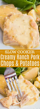 slow cooker creamy ranch pork chops and