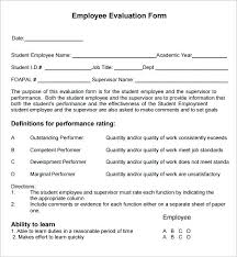 Employee Evaluation Examples Stingerworld Co