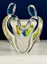 Big Crystal Glass Heart Sculpture