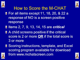 M Chat Scoring Template Page Template