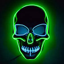 Light Up El Wire Skull Mask Shop Now Glowcity Llc