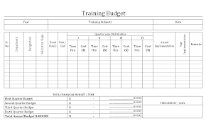 Training Budget Format