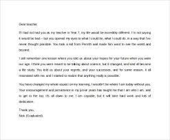 Appreciation Letter For Teacher From Student Cute Letter Thank You