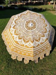 Indian Mandala Cotton Umbrella Yellow