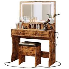 ironck vanity desk set with led lighted