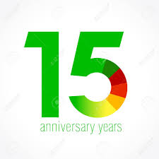 15 Years Old Logo With Pie Chart Anniversary Year Of 15 Th Vector