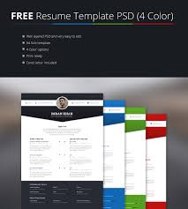 Free Resume Template Psd 4 Colors On Behance Free Resume Website