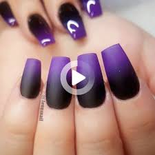 Pay homage to the new semester with a set of nails that resemble some of your notebook papers. Purple Nail Designs Purple Ombre Nails Fall Nail Colors