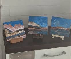 Miniature Oil Painting Mountain Scenery
