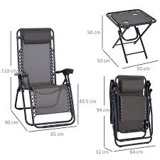 outsunny set of 2 folding chairs with