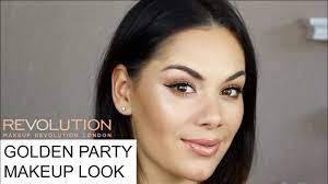 makeup revolution gold party makeup