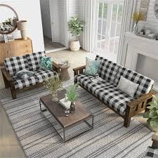 plaid sofa and loveseat set