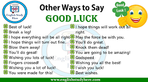 other ways to say good luck english