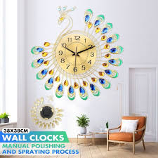 Large Peacock Wall Clock