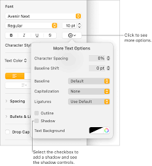 outline to text in pages on mac apple