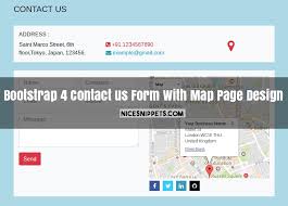 bootstrap 4 contact us form with map