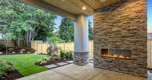 Outdoor Stone Fireplace Ideas With