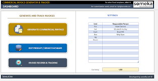 Commercial Invoice Generator Tracker