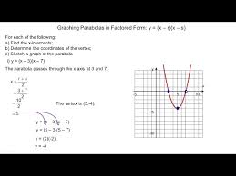 Graphing Parabolas In Factored Form 3