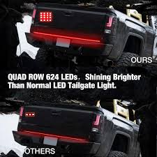 Tailgate Light Bar Dji 4x4 60 Quad Row Truck Bed Light Strip With Red Trun Singal Brake Reverse Double Flash Light Amber Red White For Dodge Ford F150 Chevy Pickup Rv Van 2 Yr